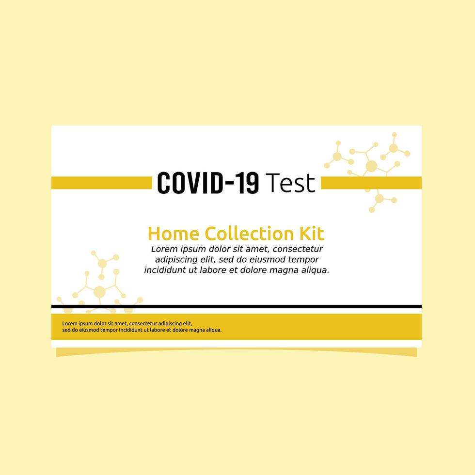 ilustração vetorial para kit de coleta domiciliar de teste covid-19 vetor