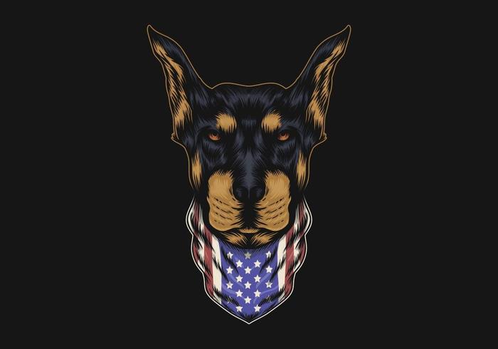 Ilustração de bandana do Doberman vetor