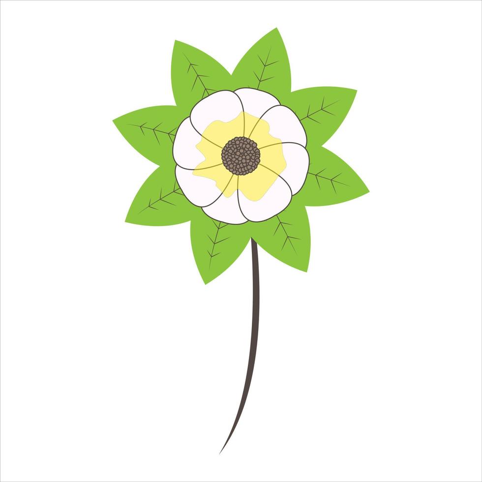 flor de magnólia em estilo cartoon plana. ilustração vetorial vetor