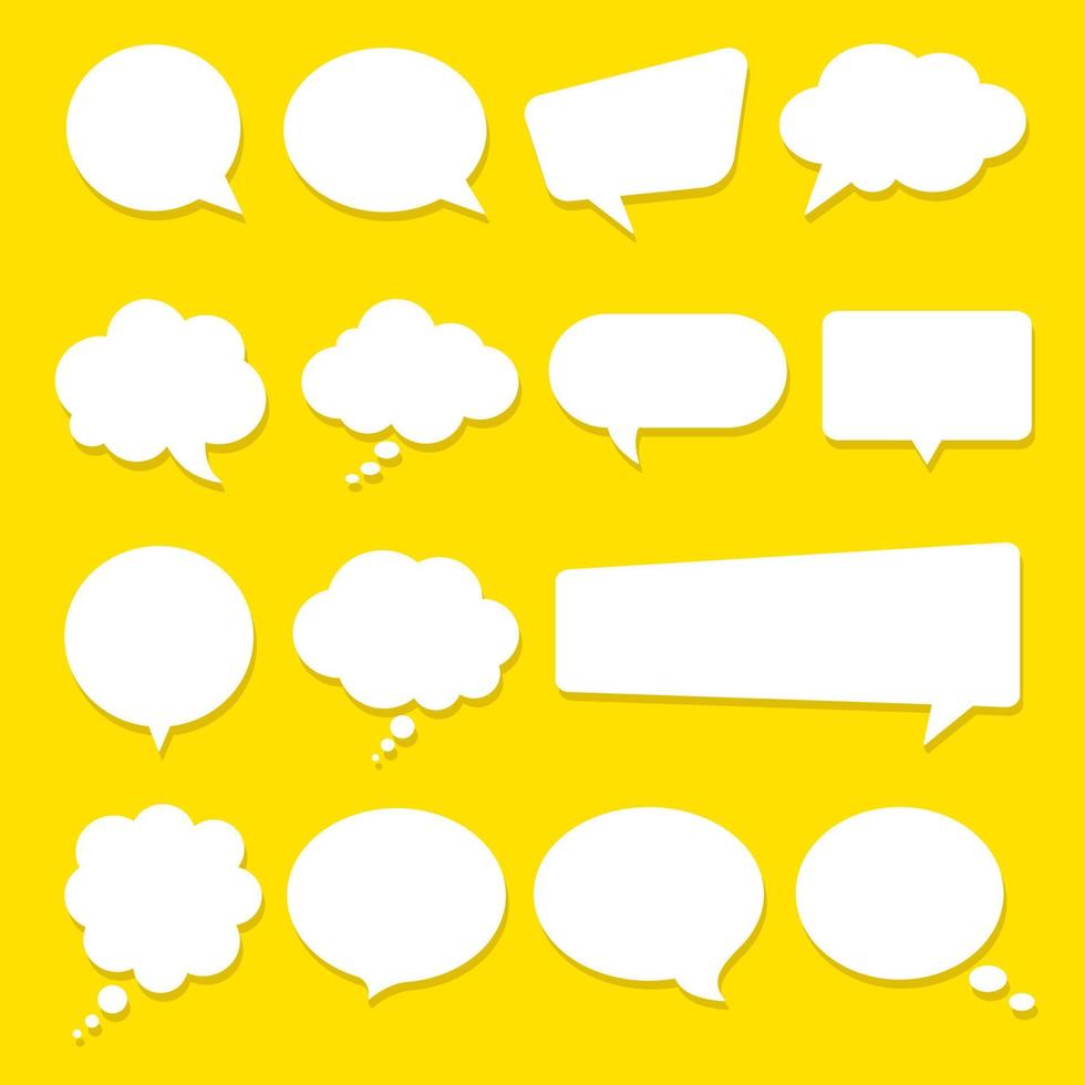 ilustração em vetor plana da coleção de bolha de bate-papo em branco. adequado para elemento de design de comunicação, rótulo e mensagem de balão de fala.
