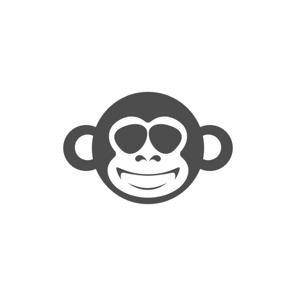 design plano de vetor de ilustração de ícone de logotipo de macaco