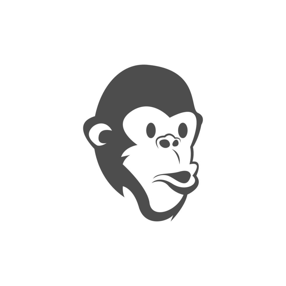 design plano de vetor de ilustração de ícone de logotipo de macaco