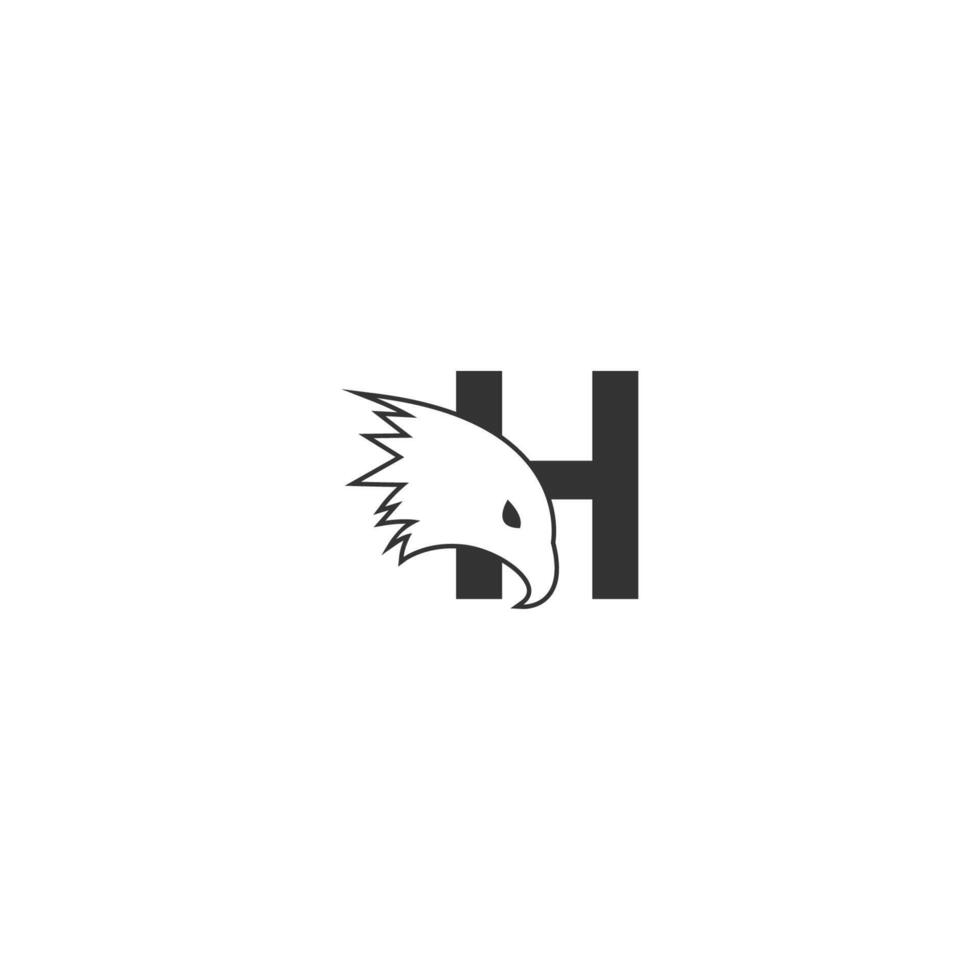 ícone do logotipo da letra h com modelo de símbolo de design de cabeça de falcão vetor
