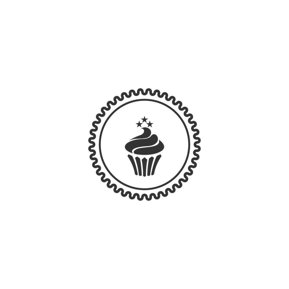 logotipo do bolo de casamento, ilustração vetorial de design de ícone de bolo vetor