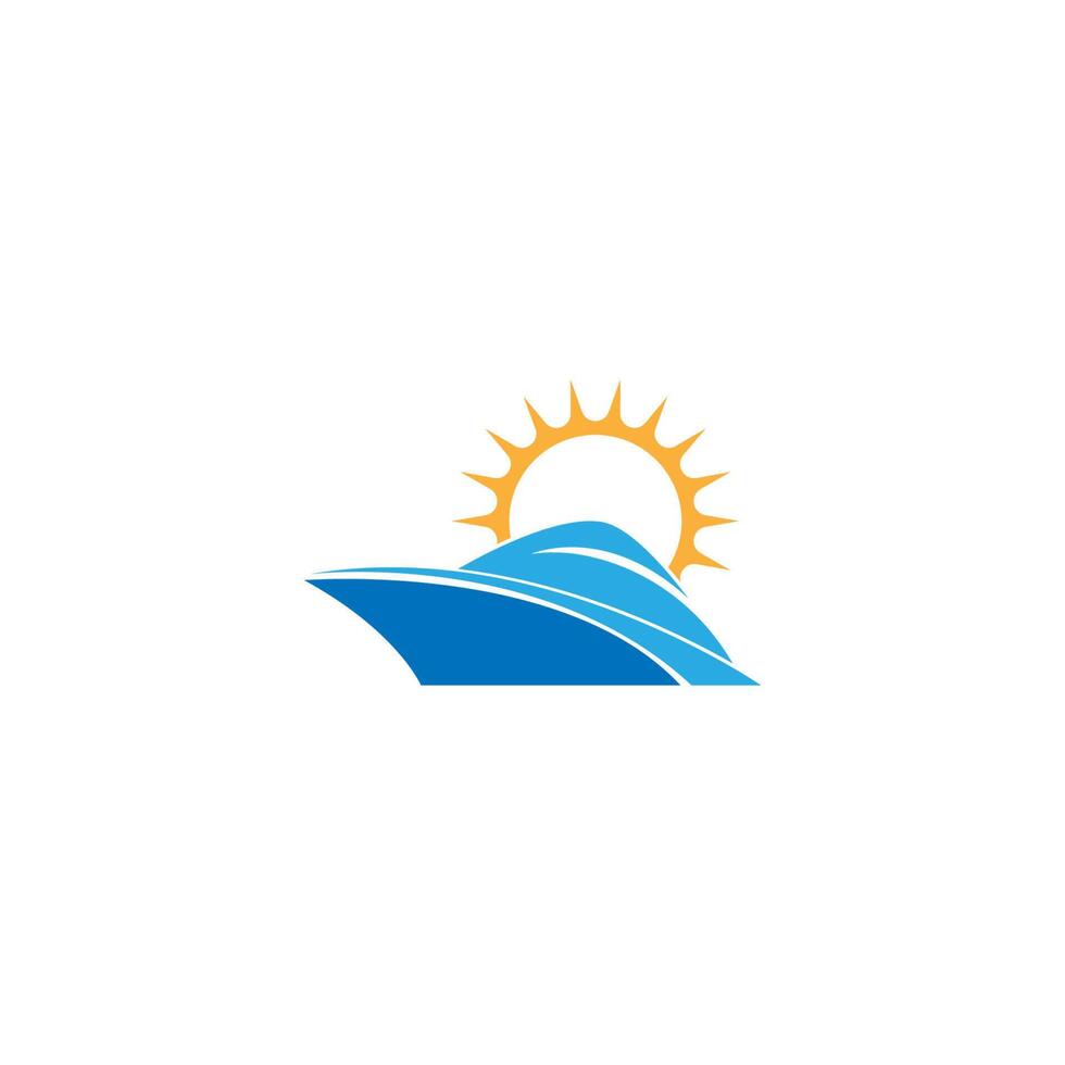 vetor de modelo de design de ícone de logotipo de navio de cruzeiro