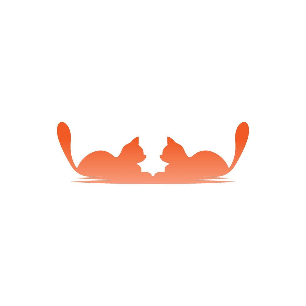 vetor de ilustração de design de logotipo de ícone de gato