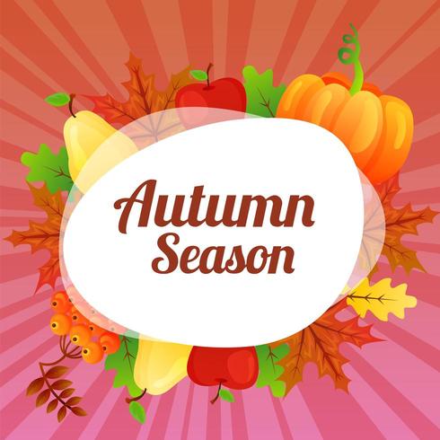 lindo tema colorido do cartão de outono vetor