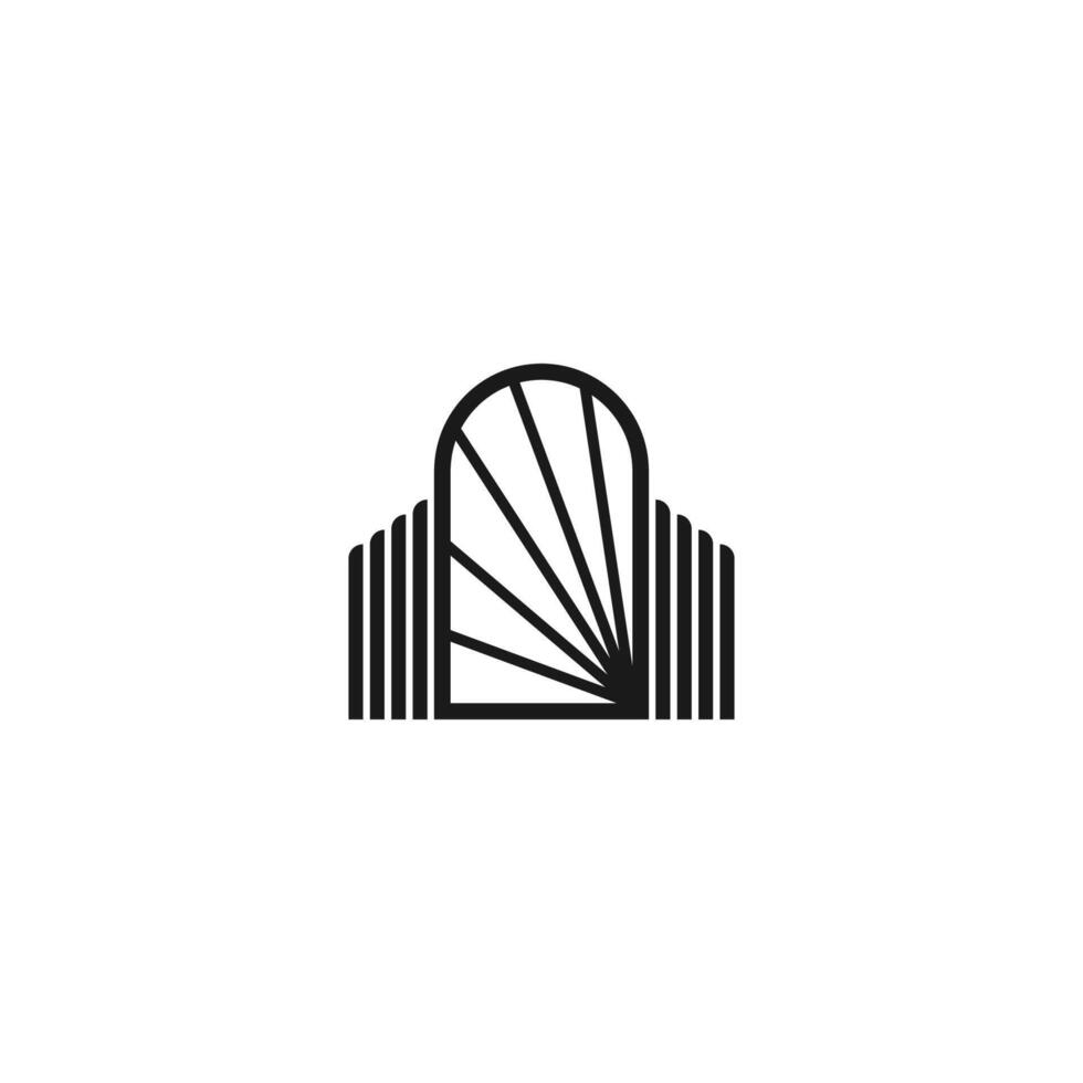 modelo de vetor de design plano de logotipo de ícone de portão
