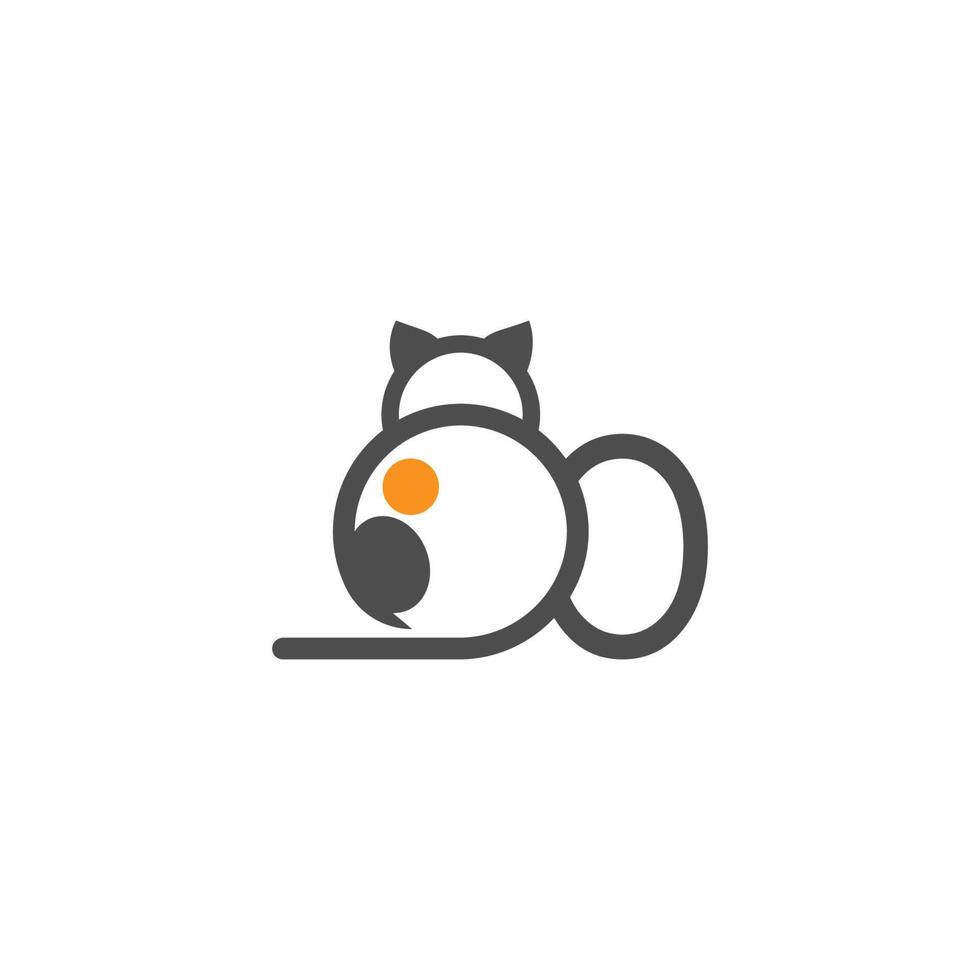 logotipo de ícone de gato com vetor de design de modelo de letra o