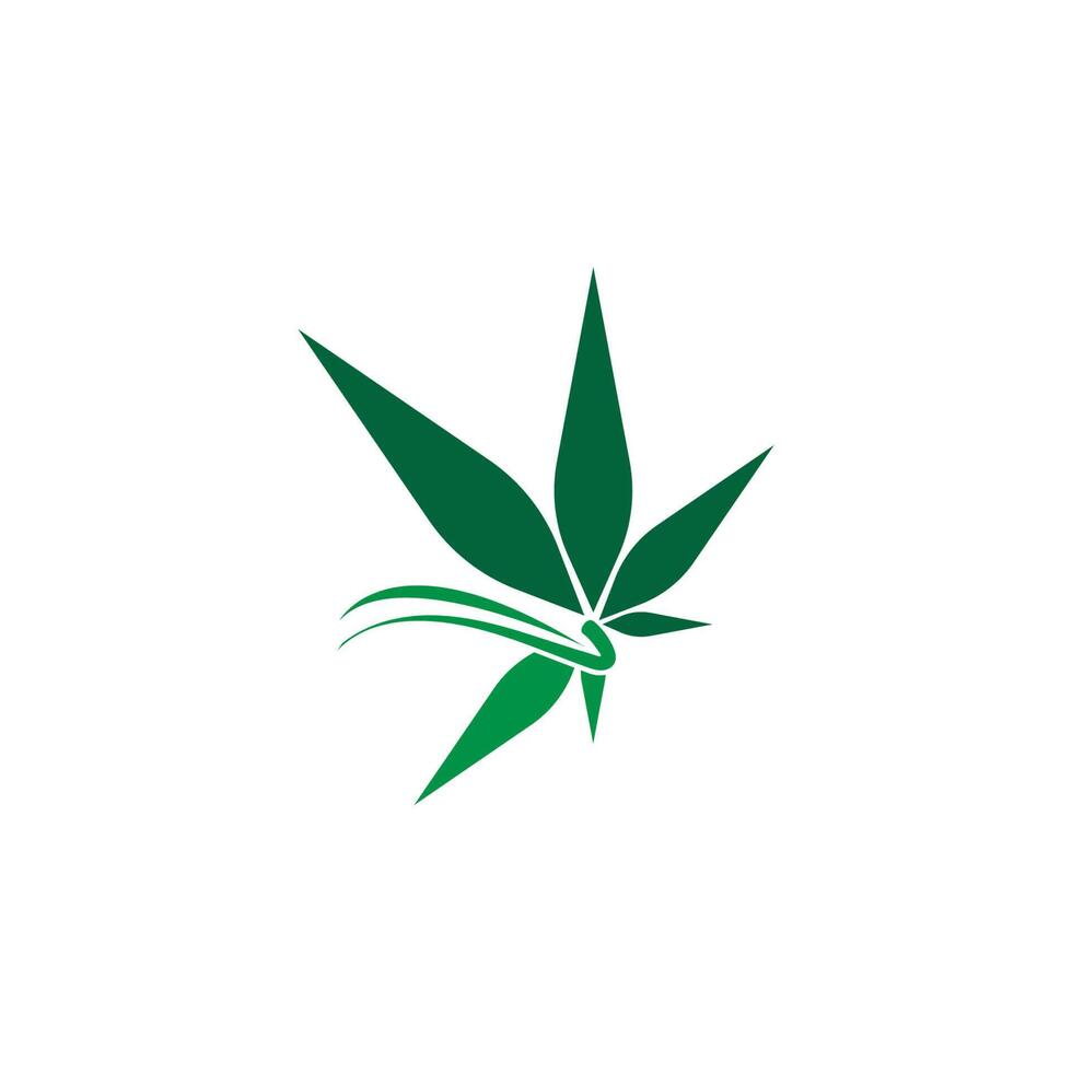 modelo de vetor de design de logotipo de folha de cannabis