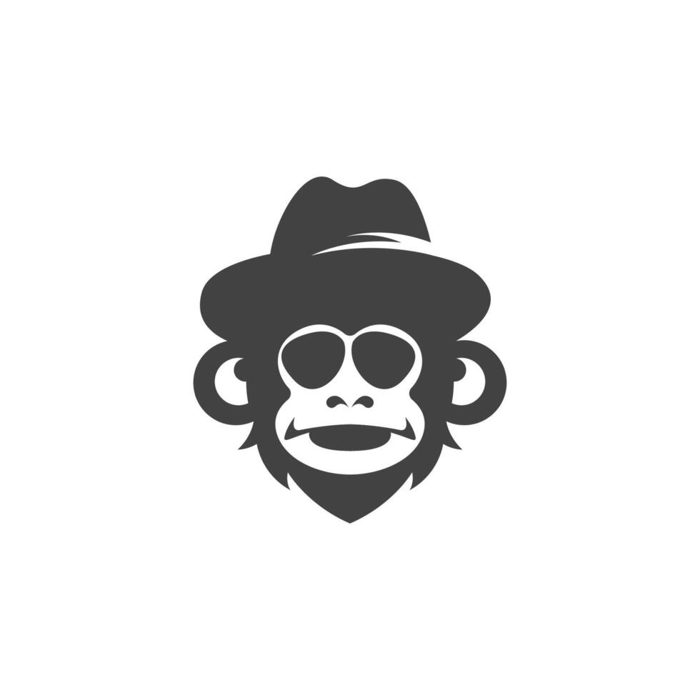 design plano de vetor de ilustração de ícone de logotipo de macaco