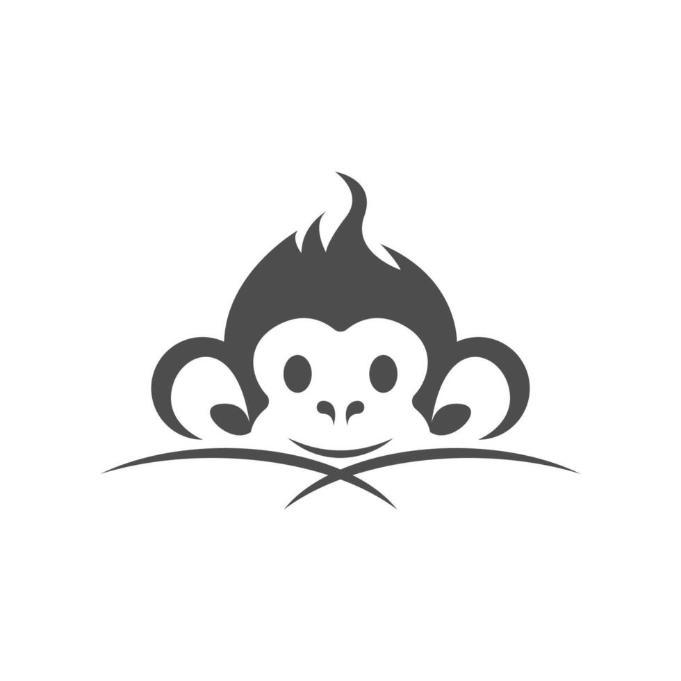 design plano de vetor de ilustração de ícone de logotipo de macaco