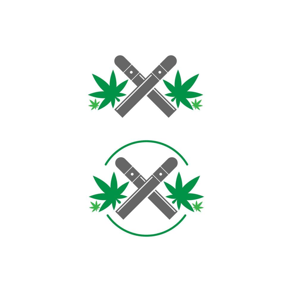 modelo de vetor de design de logotipo de folha de cannabis