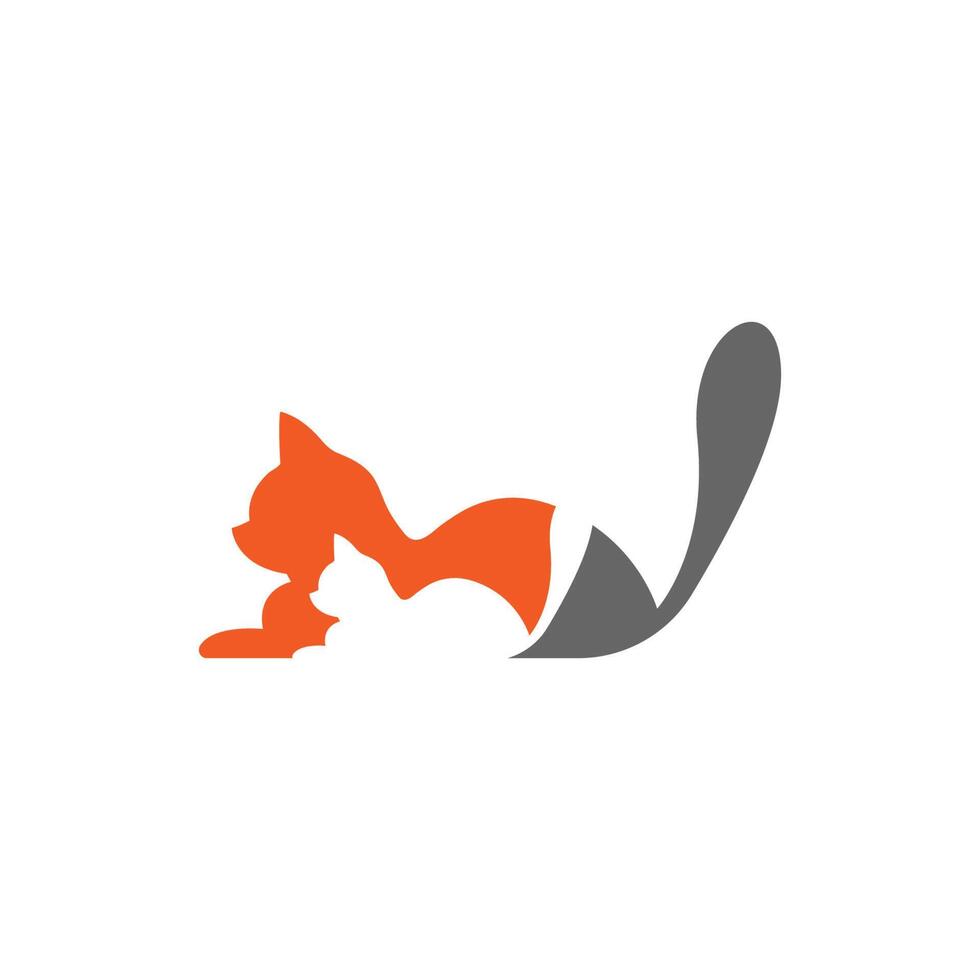 vetor de ilustração de design de logotipo de ícone de gato