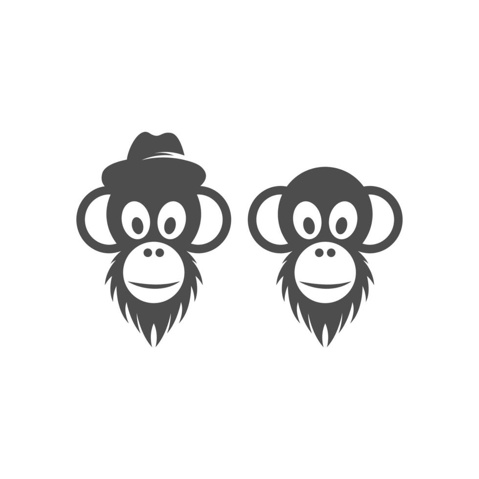 design plano de vetor de ilustração de ícone de logotipo de macaco