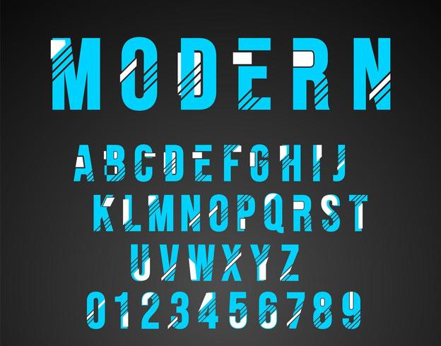 Design moderno de fonte de alfabeto vetor
