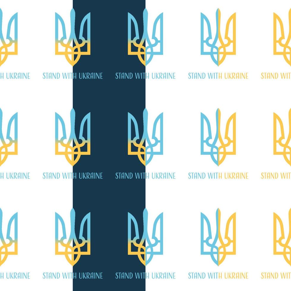 padrões sem costura definidos com o brasão de armas da ucrânia vetor