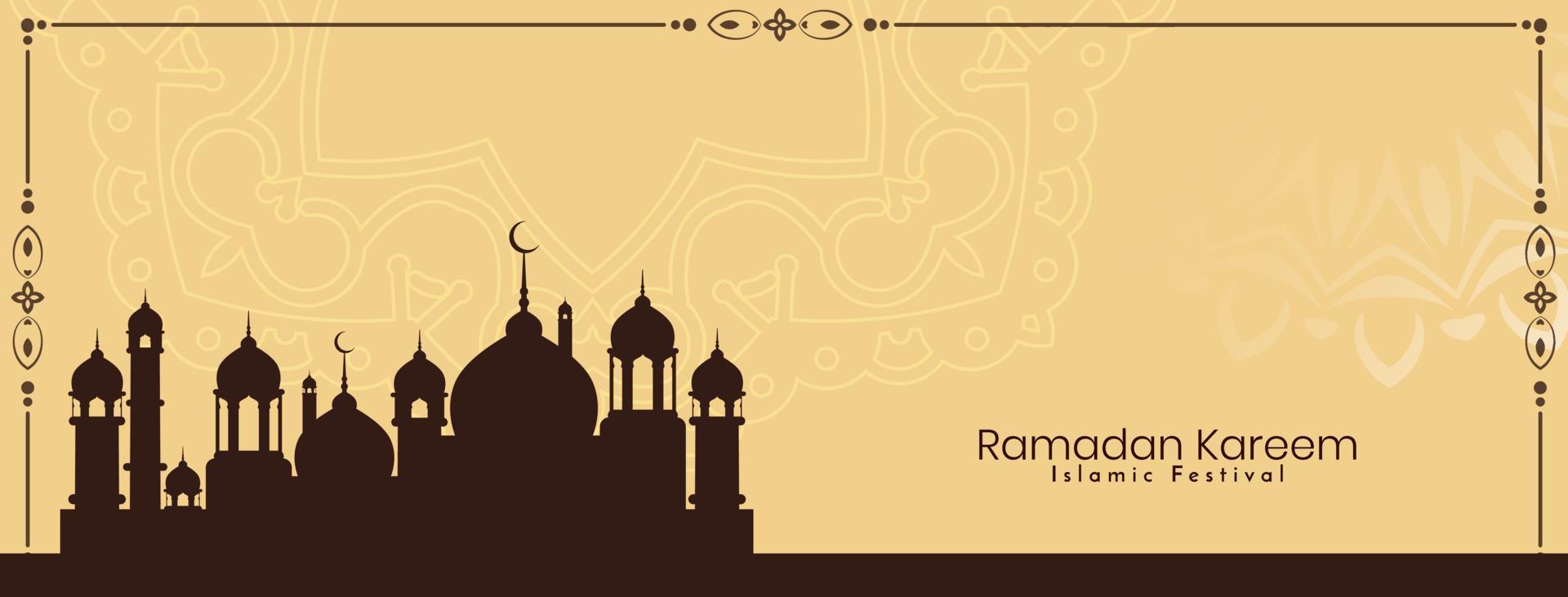 design de banner do festival tradicional islâmico ramadan kareem vetor