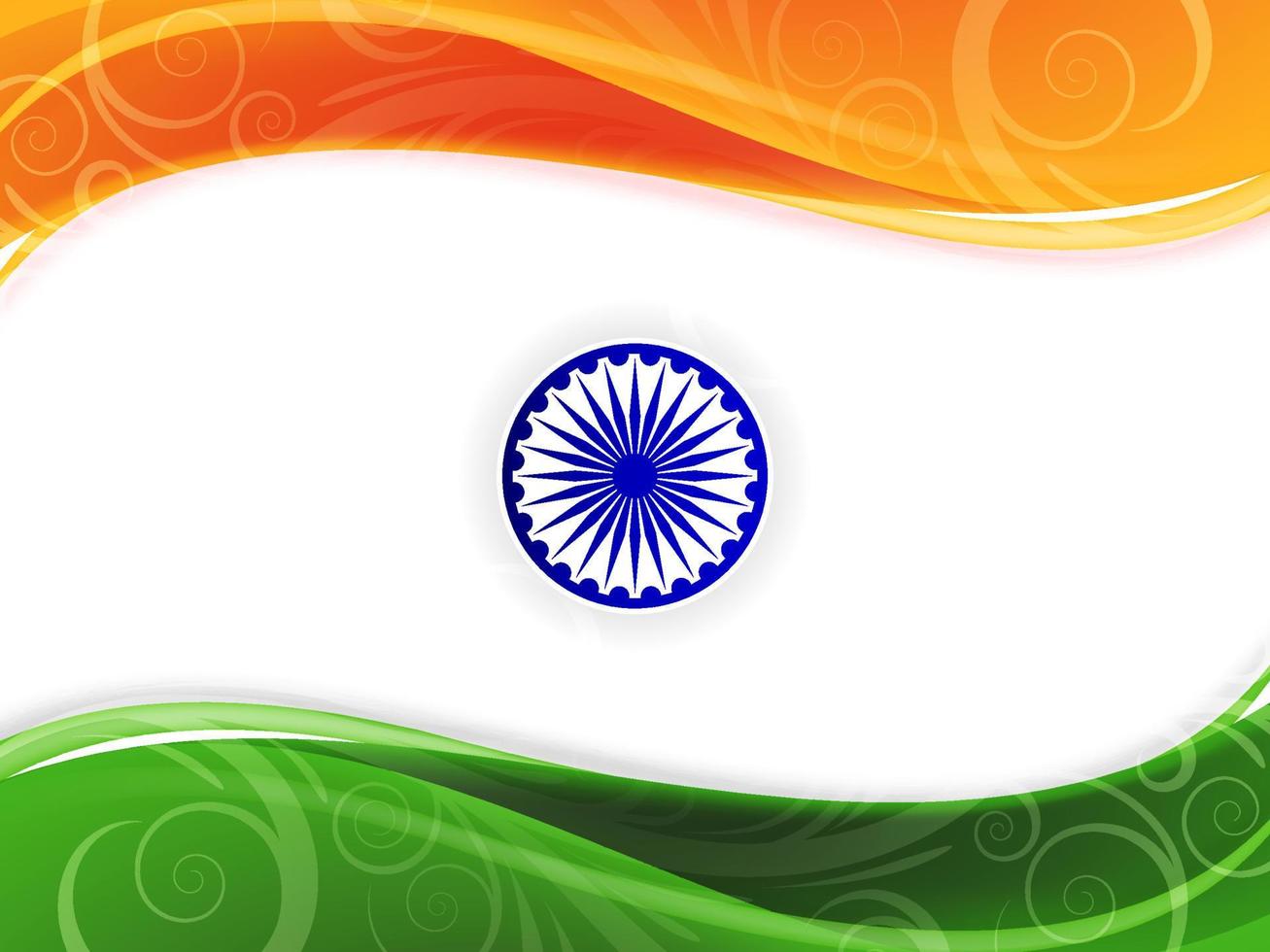 fundo de estilo de onda de dia da república lindo tema de bandeira indiana vetor