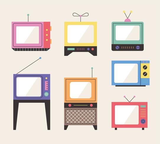 TVs de design antigo. vetor