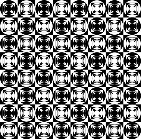 Padrão geométrico op art preto e branco vetor