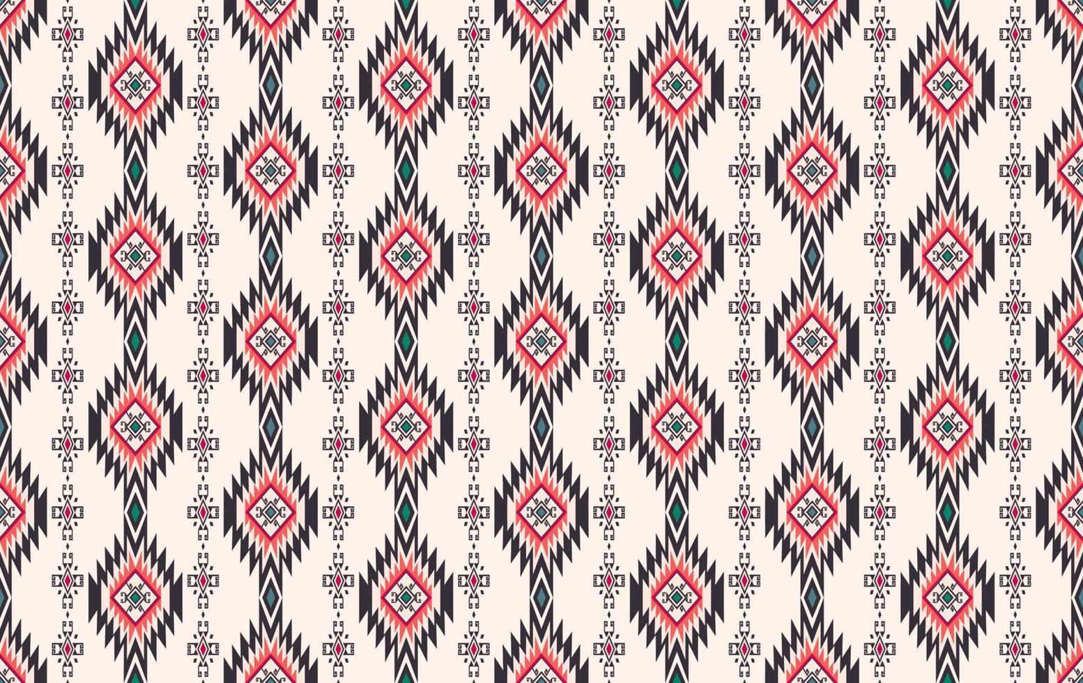 fundo sem emenda de forma geométrica asteca nativa rosa vermelha colorida. padrão étnico, tribal, ikat, batik. uso para tecido, têxtil, elementos de decoração de interiores, estofados, embrulhos. vetor