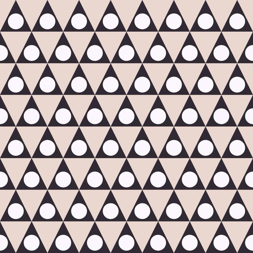 círculo abstrato no padrão sem emenda de forma geométrica de triângulo sobre fundo de cor creme marrom. uso para tecido, têxtil, elementos de decoração de interiores, embrulho. vetor