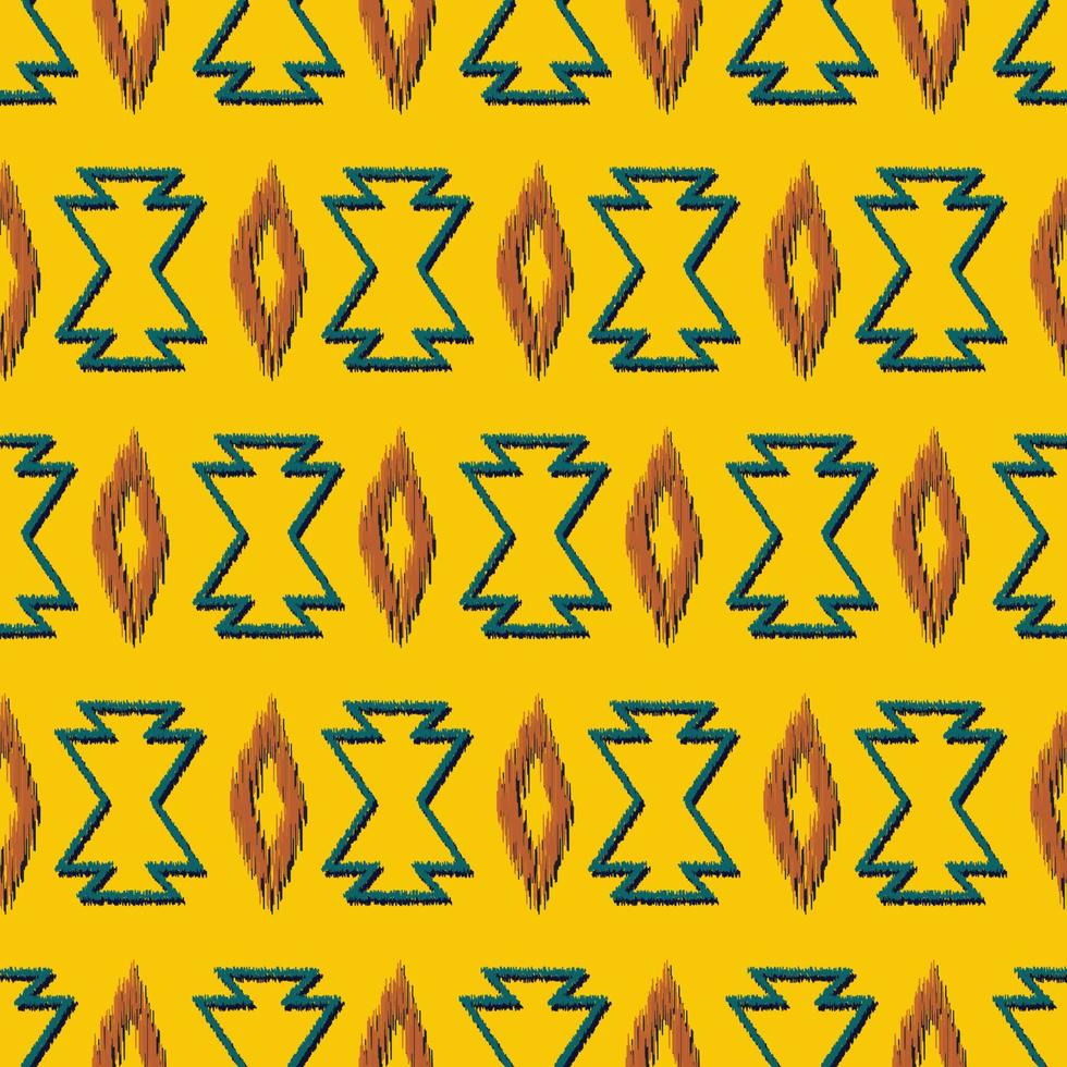 nativo asteca e losango formam fundo sem emenda. design de padrão simples de cor amarelo-verde-marrom tribal étnica. uso para tecido, têxtil, elementos de decoração de interiores, estofados, embrulhos. vetor