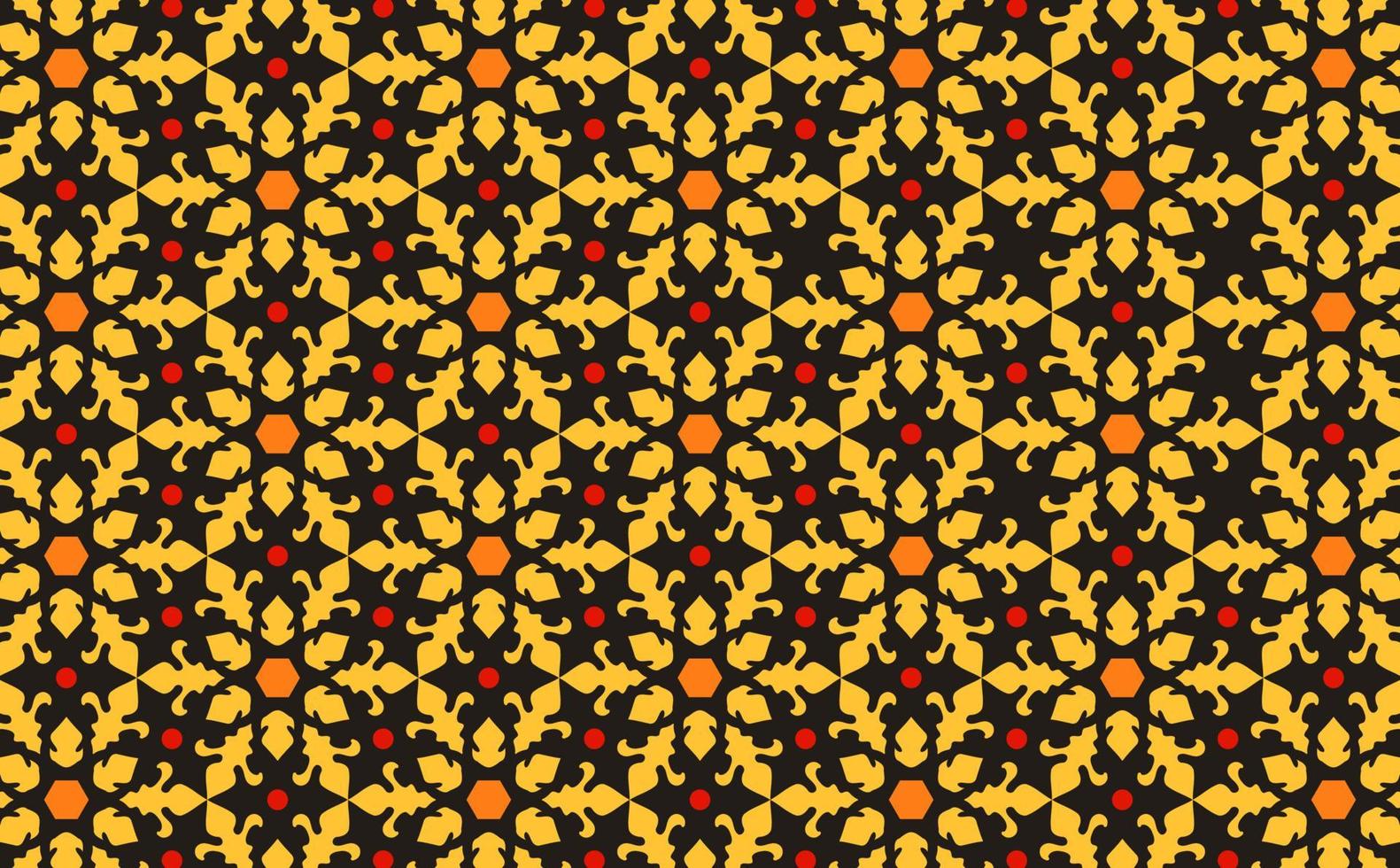 padrão floral batik fundo abstrato geométrico vermelho e amarelo para feed de pôster de modelo vetor
