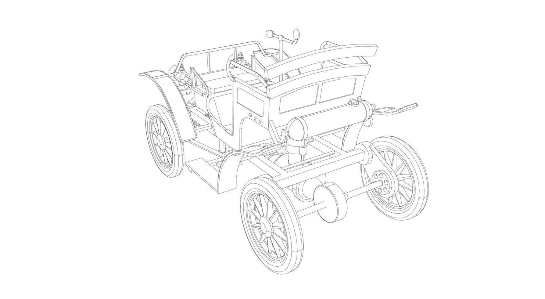 arte de linha de design de carro clássico vetor