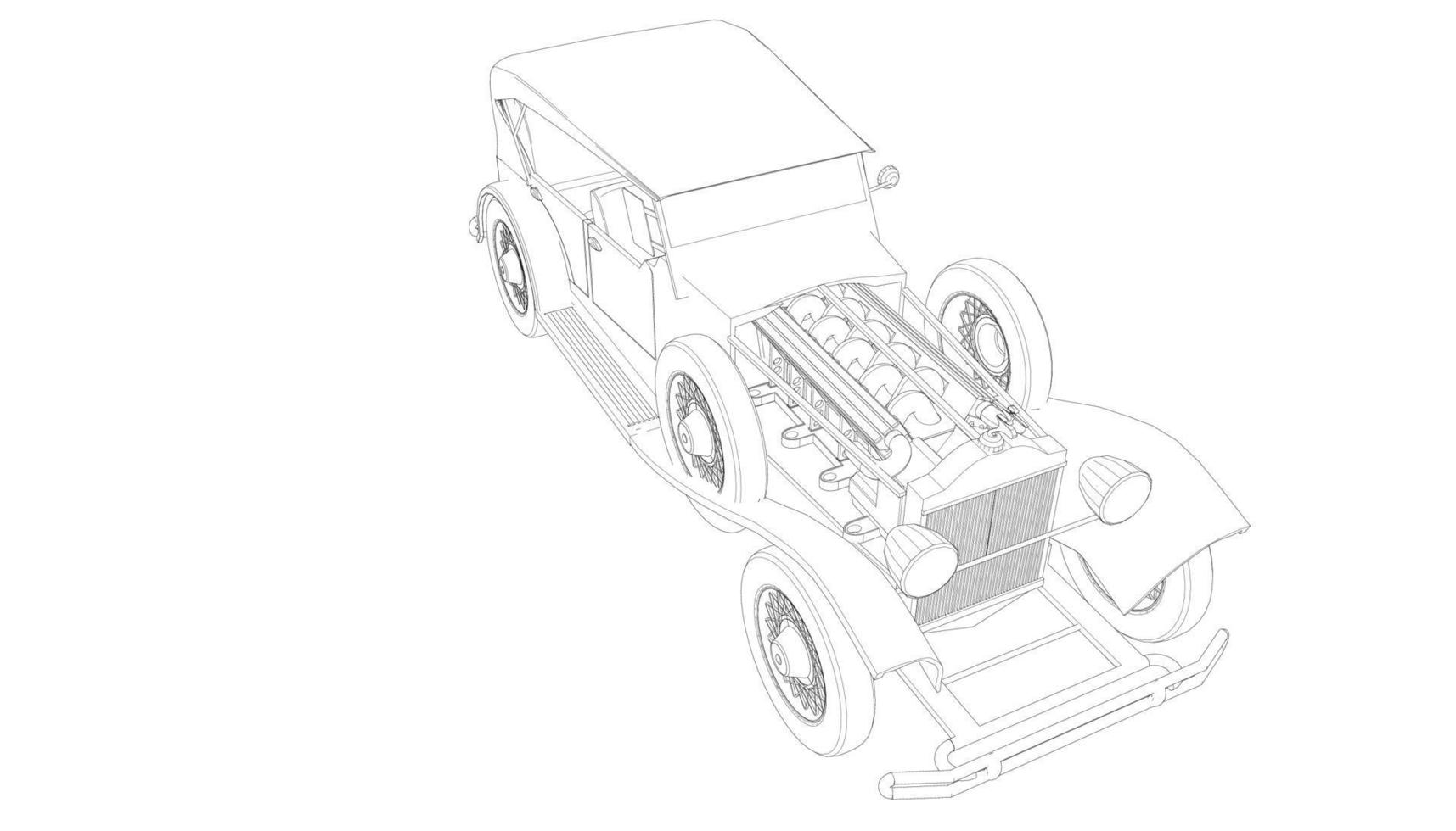 arte de linha de design de carro clássico vetor