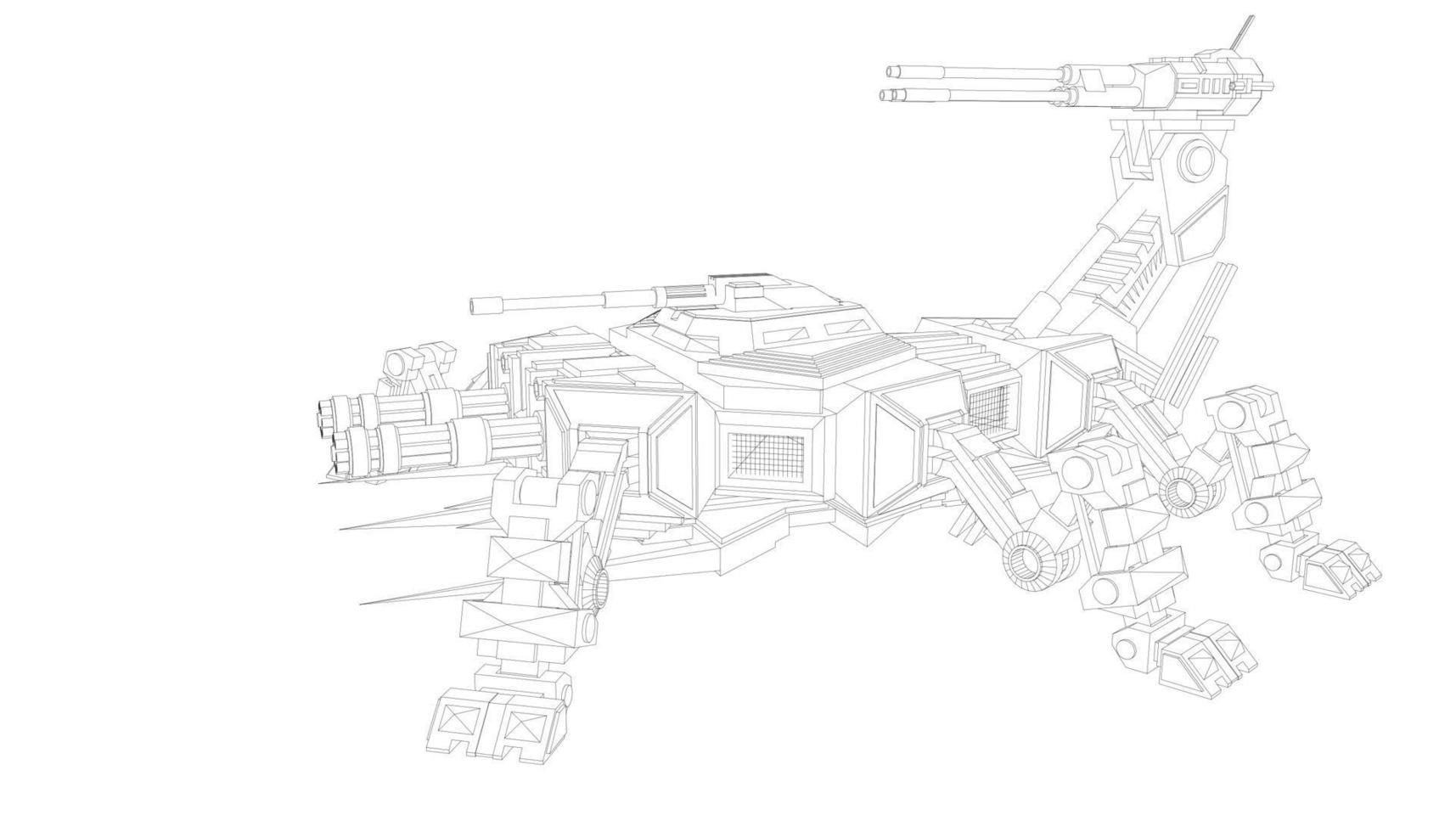 arte de linha de tanques militares vetor