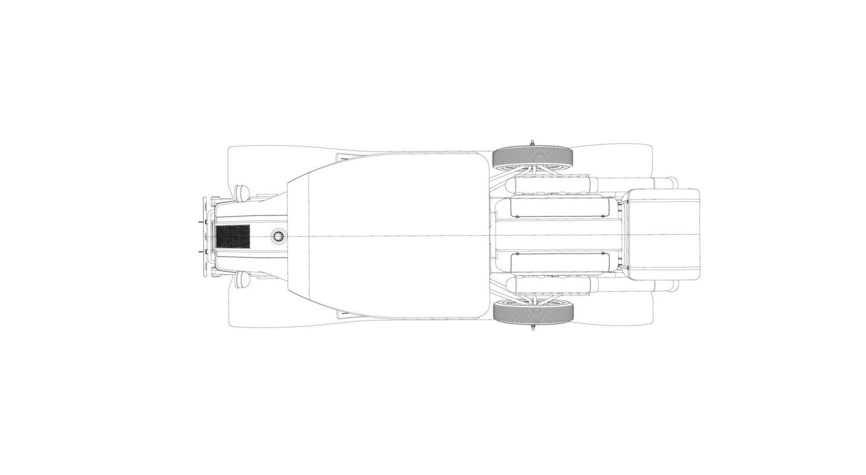 arte de linha de design de carro antigo vetor