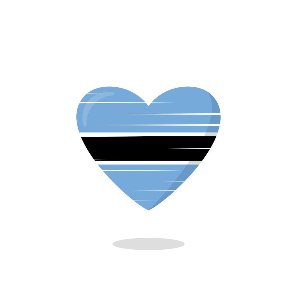 ilustração de amor em forma de bandeira de botswana vetor
