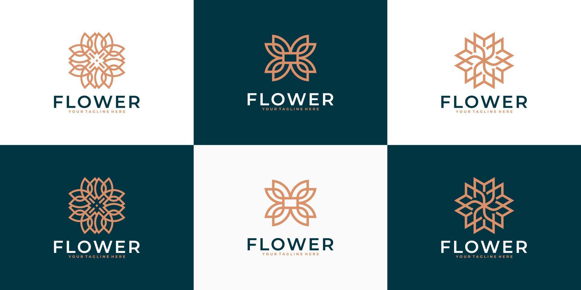 inspiração de design de logotipo de beleza de flor de luxo vetor