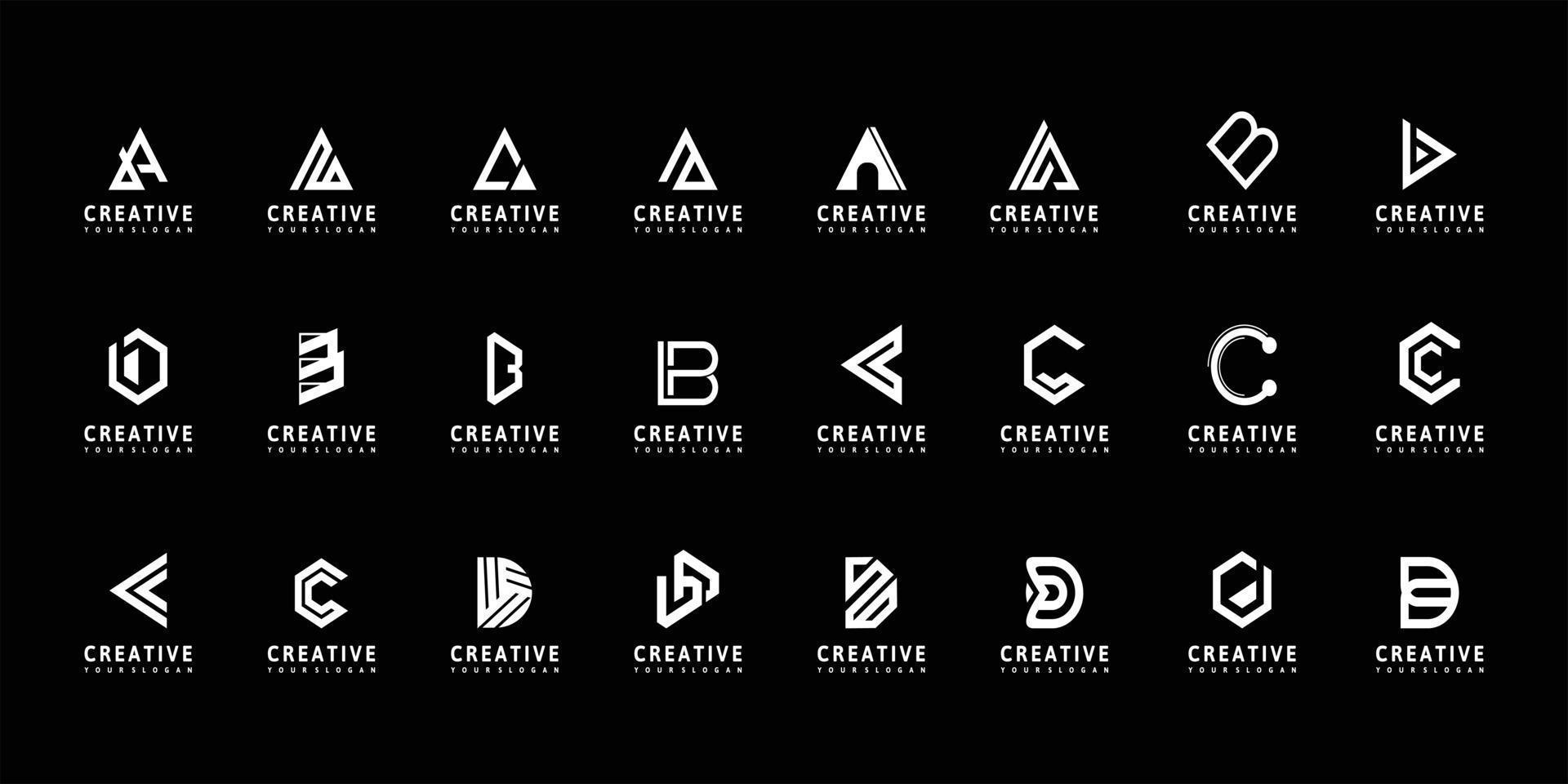 conjunto de design de logotipo az.monogram inicial abstrato, ícones para negócios de luxo vetor