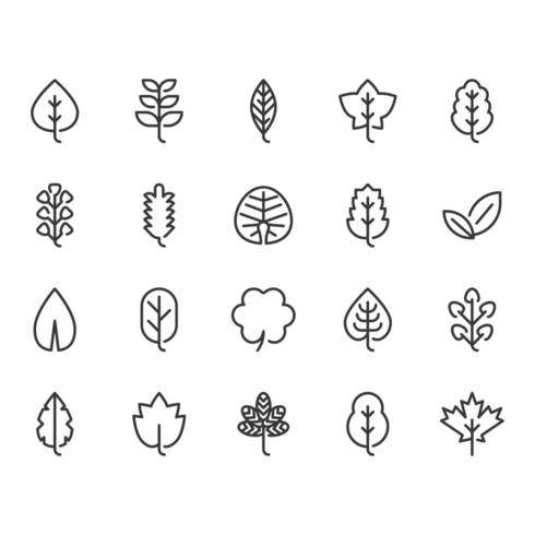 Conjunto de ícones de folhas vetor
