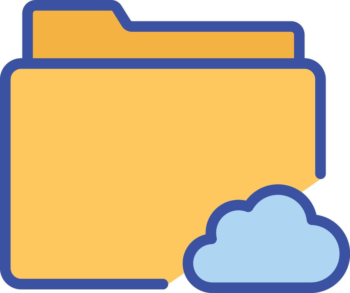 ícone de vetor isolado de pasta de nuvem que pode facilmente modificar ou editar