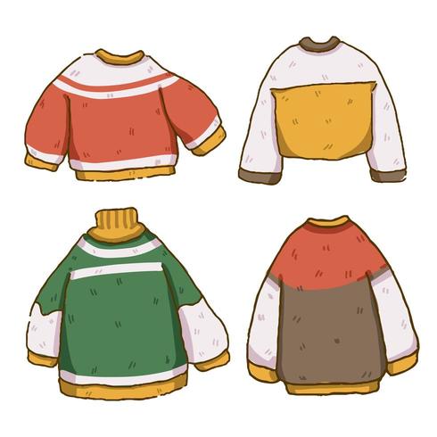 Conjunto de design bonito de camisola de Natal vetor