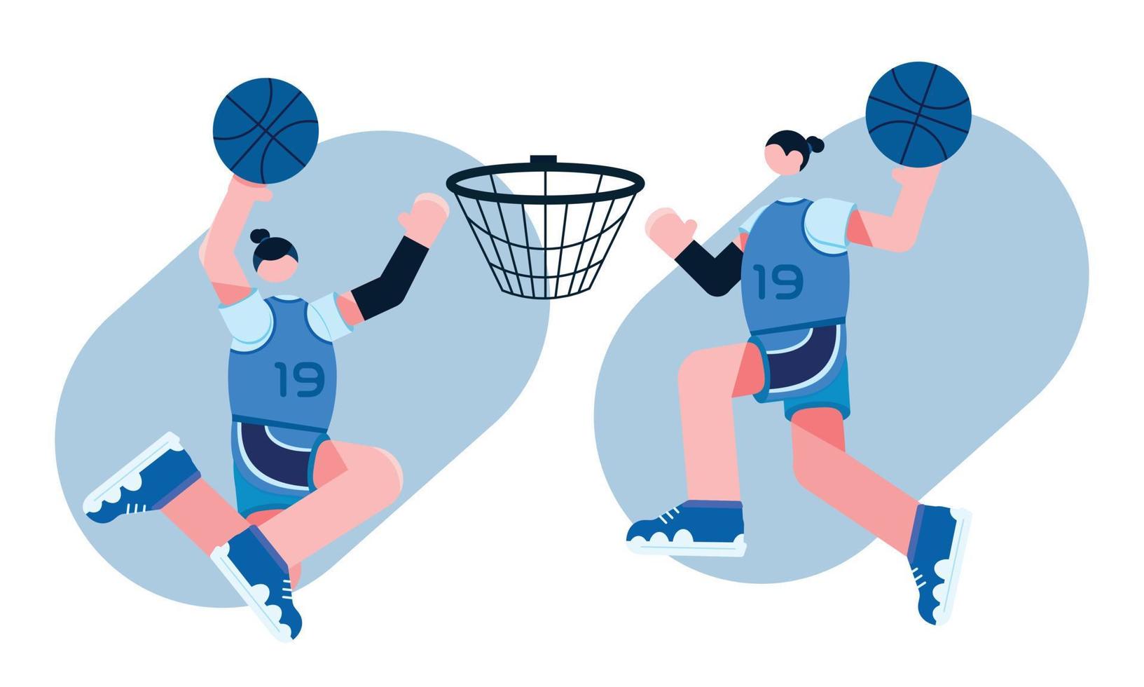 download gratuito de ilustração plana de jogador de basquete vetor