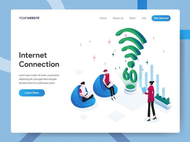 Modelo de página de destino da Conexão com a Internet vetor
