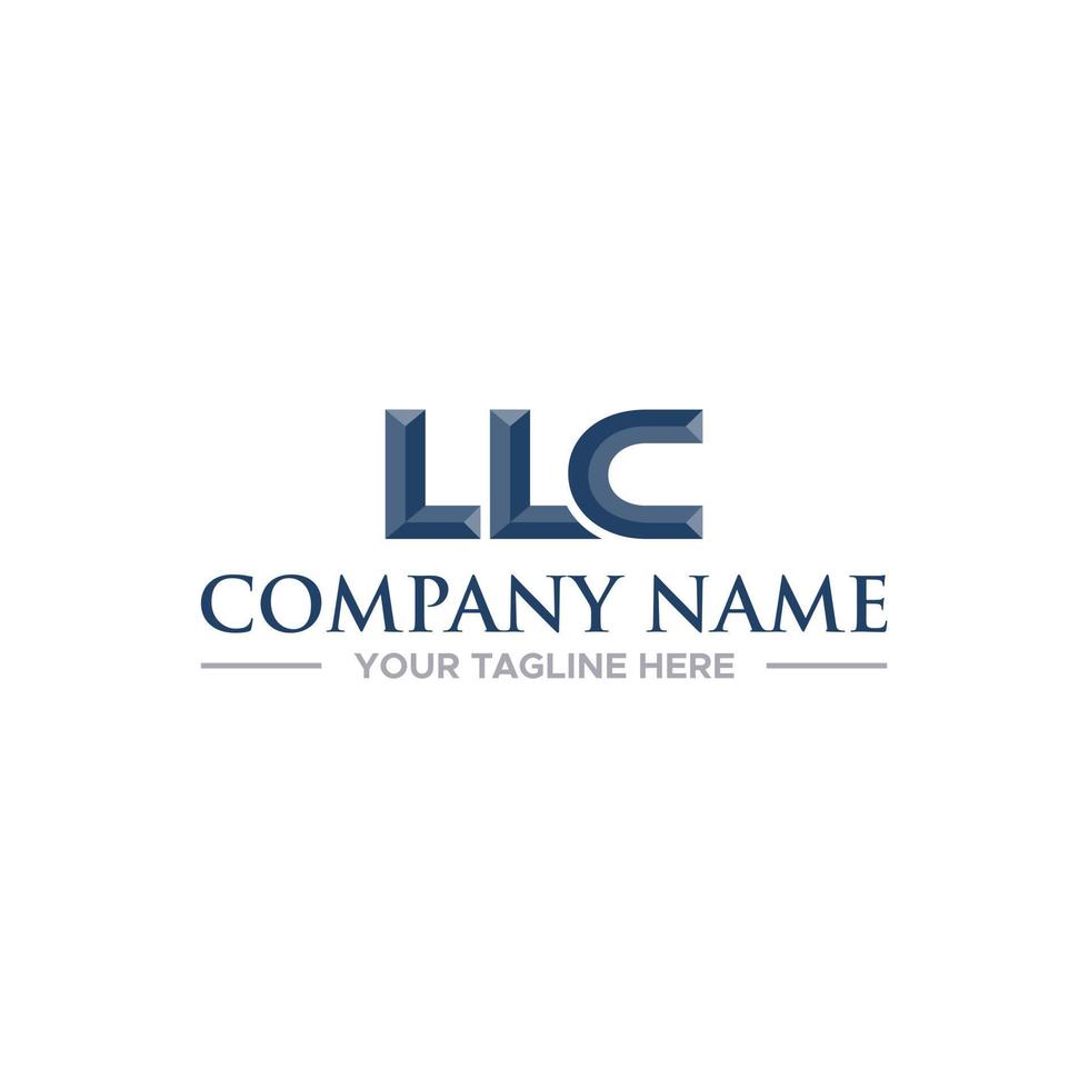 llc design de sinal de logotipo inicial para sua empresa vetor