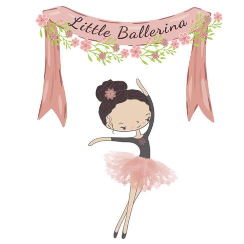 Pequena princesa bailarina bonito do balé. vetor