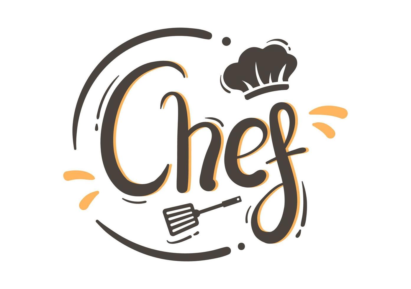 chef escrevendo ilustração de caligrafia é adequado para fundos adicionais, cartazes, banners e outros vetor