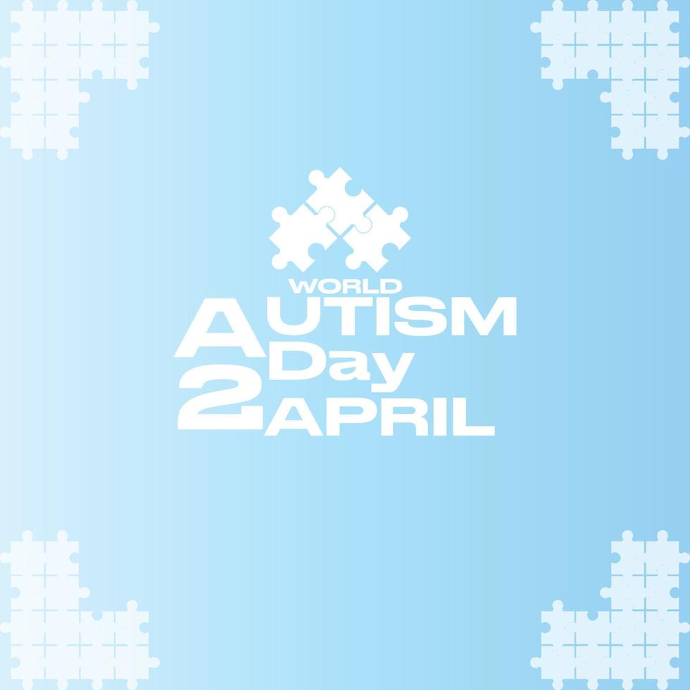 Dia mundial da conscientizaçao sobre o autismo. 2 de abril. modelos para cartões, cartazes com inscrições de texto. vetor