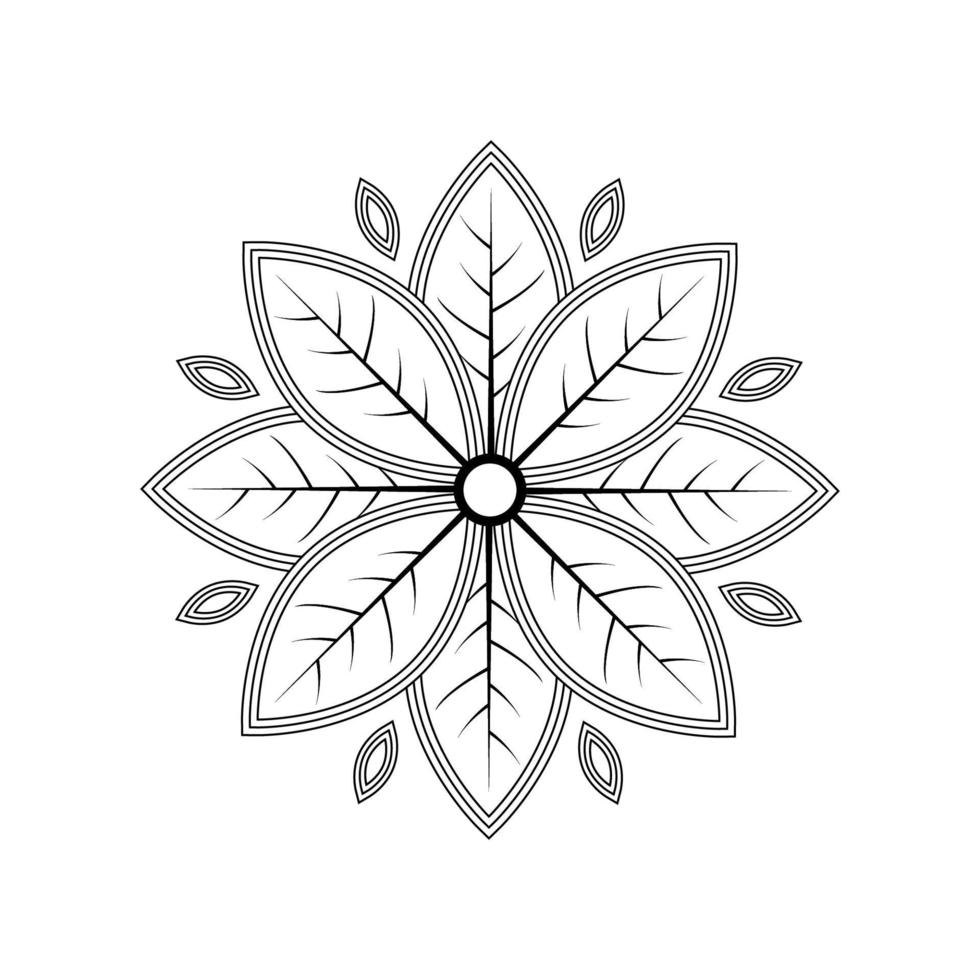 design de vetor criativo, flor de mandala simples para decoração ou plano de fundo.