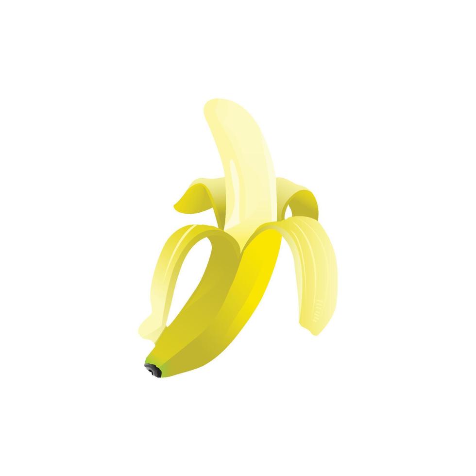 banana realista vetorial boa para catálogo de alimentos, catálogo de frutas etc. vetor