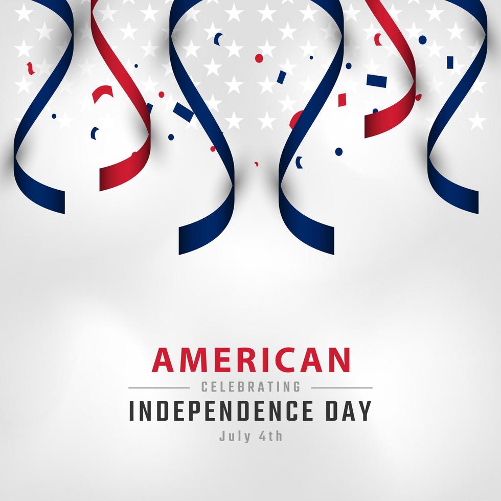 ilustração do projeto do vetor da celebração do dia da independência dos estados unidos. modelo para cartaz, banner, publicidade, cartão de felicitações ou elemento de design de impressão