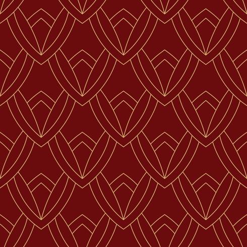 simples sem costura art deco geométrico vermelho marrom padrão vetor