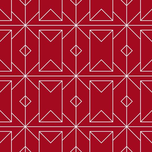 vermelho e branco sem costura padrão geométrico vetor